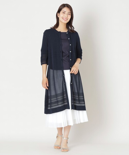 TO BE CHIC(トゥー ビー シック)の「シアーマルチプリーツ スカート(スカート・レディース・ブラック/オフホワイト・40/42/38)」の7枚目の写真