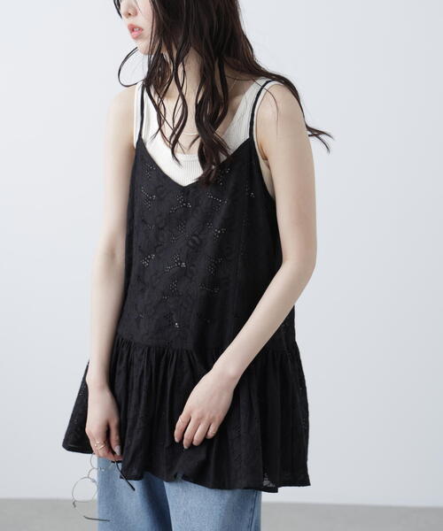 FREE'S MART（フリーズマート）の「［ＭＦＭ］大柄レースキャミチュニック（シャツ/ブラウス・レディース・ブラック/ホワイト・FREE）」の11枚目の写真