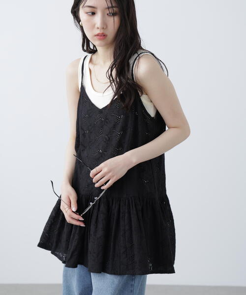 FREE'S MART（フリーズマート）の「［ＭＦＭ］大柄レースキャミチュニック（シャツ/ブラウス・レディース・ブラック/ホワイト・FREE）」の14枚目の写真