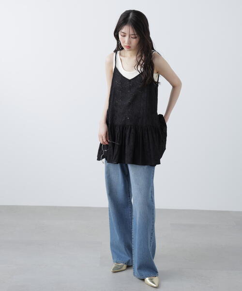 FREE'S MART（フリーズマート）の「［ＭＦＭ］大柄レースキャミチュニック（シャツ/ブラウス・レディース・ブラック/ホワイト・FREE）」の15枚目の写真