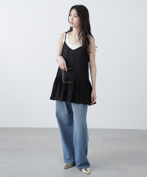 FREE'S MART（フリーズマート）の「［ＭＦＭ］大柄レースキャミチュニック（シャツ/ブラウス・レディース・ブラック/ホワイト・FREE）」の16枚目の写真