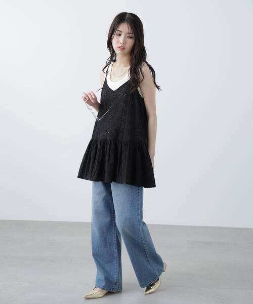 FREE'S MART（フリーズマート）の「［ＭＦＭ］大柄レースキャミチュニック（シャツ/ブラウス・レディース・ブラック/ホワイト・FREE）」の17枚目の写真