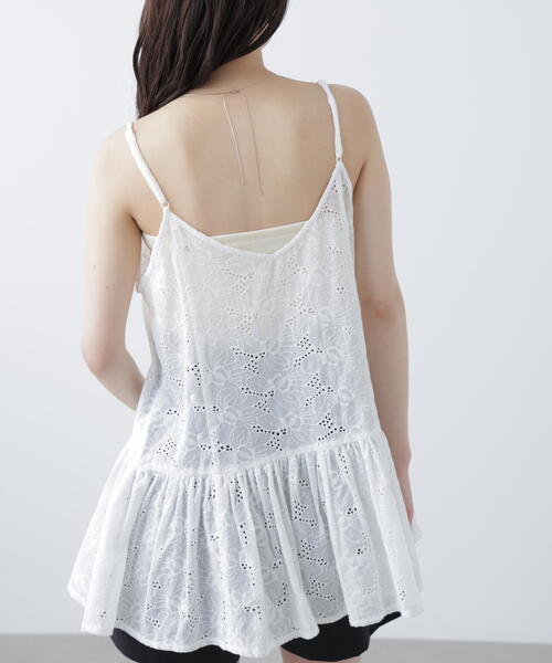 FREE'S MART（フリーズマート）の「［ＭＦＭ］大柄レースキャミチュニック（シャツ/ブラウス・レディース・ブラック/ホワイト・FREE）」の3枚目の写真