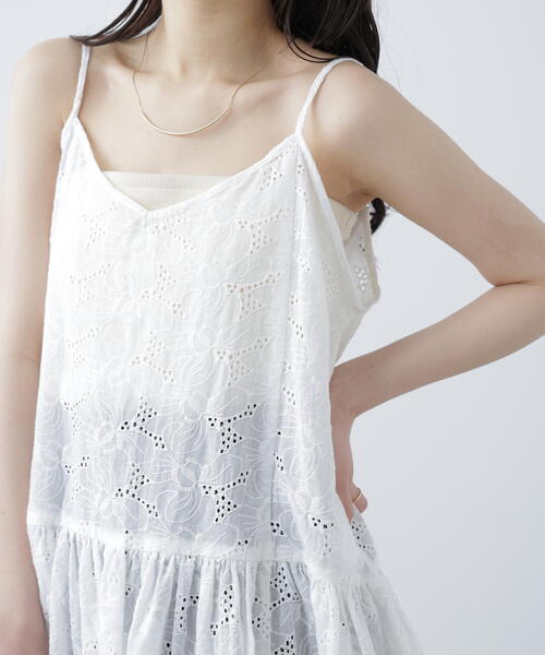 FREE'S MART（フリーズマート）の「［ＭＦＭ］大柄レースキャミチュニック（シャツ/ブラウス・レディース・ブラック/ホワイト・FREE）」の5枚目の写真