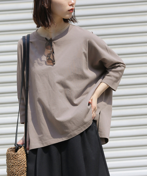 JOURNAL STANDARD relume(ジャーナルスタンダード レリューム)の「《追加》OEコットンワイドプルオーバー(Tシャツ/カットソー・レディース・ブラック/ベージュ/ライトグレー/グレー・FREE)」の3枚目の写真