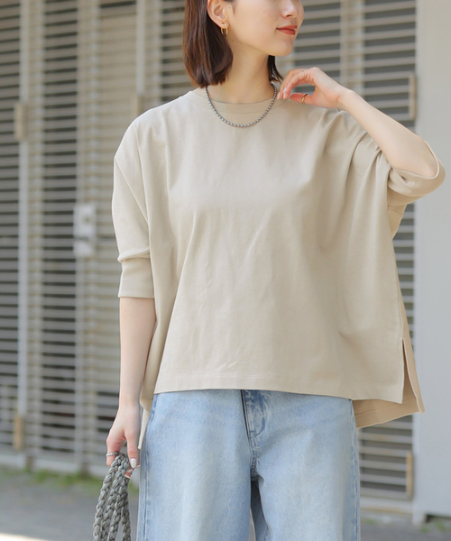 JOURNAL STANDARD relume(ジャーナルスタンダード レリューム)の「《追加》OEコットンワイドプルオーバー(Tシャツ/カットソー・レディース・ブラック/ベージュ/ライトグレー/グレー・FREE)」の2枚目の写真