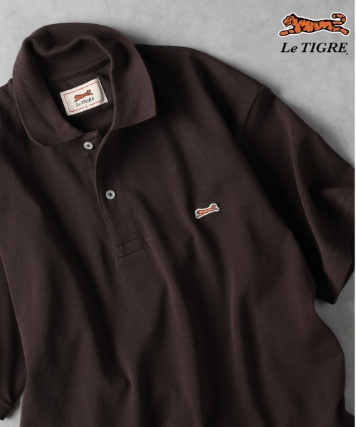 Right-on(ライトオン)の「Le TIGRE(ルティグレ)【メンズ】ワンポイント刺繍ポロシャツ(Tシャツ/カットソー・メンズ・ブラック/ネイビー/ブラウン・XL/L/M)」の1枚目の写真