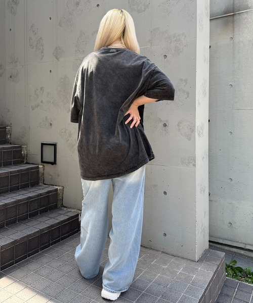 SHEPP(シープ)の「【UNISEX】ムーンプリントピグメントT ハーフスリーブ(Tシャツ/カットソー・メンズ・ベージュ/ブラック/ピンク/パープル・XL/L)」の12枚目の写真