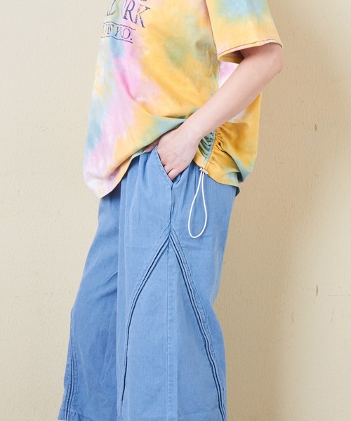 【お急ぎ便】୨୧Cui_Cui୨୧　✾　Z9-2｜SH-26　2種 セール】デニム変形ガウチョパンツ（デニムパンツ）｜CUBE SUGAR