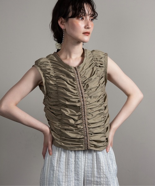 [韓国人気]BOHEMSEO★BACK HOOKED SHIRRING T★シャーリング半袖 BOHEMIAN SEOUL | 보헤미안서울 Bohemian Seoul Back Hook