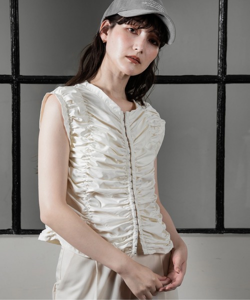lawgy - 新品タグ付き　Eaphi gather sheer layered tops ànuke online store（アンヌーク） / Sheer Layered