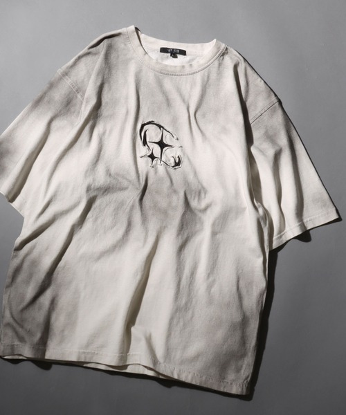【美品】MOTHER ヴィンテージライクTシャツ　グレー セール】Grunge Style T-Shirt/グランジ ヴィンテージライク