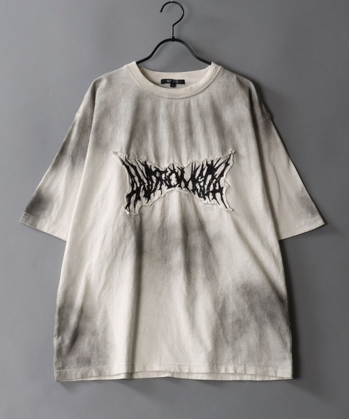 tシャツ WASHED MULTI LOGO OVERSIZED T-SHIRT/ヴィンテージライクオーバーダイオーバーサイズマルチロゴTシャツ レデ セール】Grunge Style T-Shirt/グランジ ヴィンテージライク