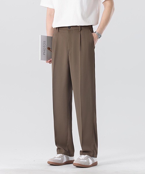 aimoha（アイモハ）の「ベーシックストレートパンツ（スラックス・メンズ・ライトベージュ/チョコ/ブラック/ダークグレー・LARGE/X-LARGE/MEDIUM）」の2枚目の写真