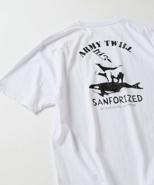 ARMY TWILL(アーミーツイル)の「ARMY TWILL / アーミーツイル 別注 プリントTシャツ(Tシャツ/カットソー・メンズ・ブラック系その他/グレー/ブラック/ホワイト×ホワイト/ホワイト/グリーン/ベージュ/オレンジ・MEDIUM/LARGE)」の2枚目の写真
