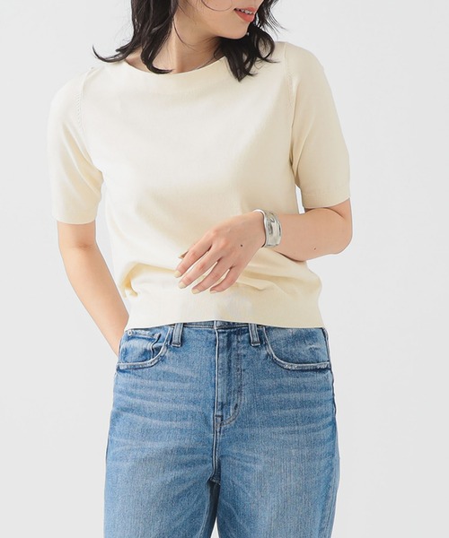 B:MING by BEAMS(ビーミングバイビームス)の「ハーフスリーブ ニット(ニット/セーター・レディース・ネイビー/レッド/ブルー/オフホワイト・ONE SIZE)」の2枚目の写真