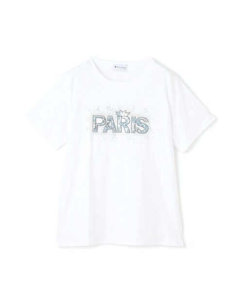 Jayro(ジャイロ)の「PARISスパンコールTシャツ(Tシャツ/カットソー・レディース・ブラック/ホワイト・FREE)」の2枚目の写真
