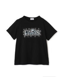 TOBECHIC スパンコール花 Tシャツ ハートスパンコール半袖Tシャツ / カットソー（Tシャツ/カットソー