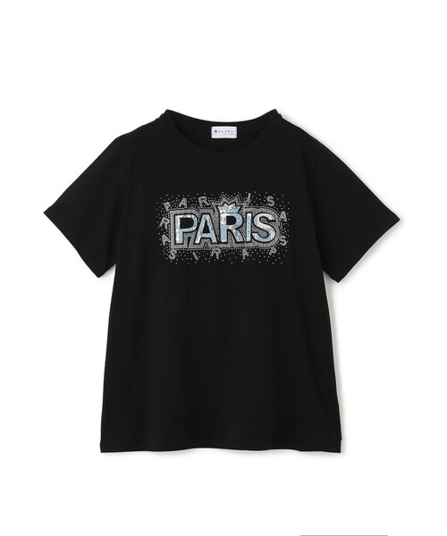 Jayro(ジャイロ)の「PARISスパンコールTシャツ(Tシャツ/カットソー・レディース・ブラック/ホワイト・FREE)」の1枚目の写真