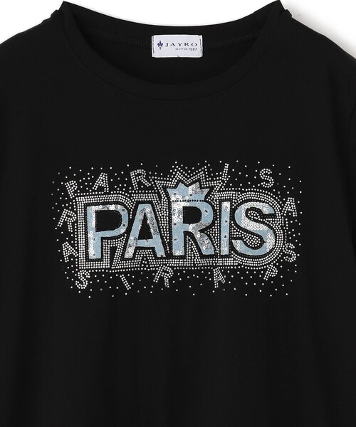 Jayro(ジャイロ)の「PARISスパンコールTシャツ(Tシャツ/カットソー・レディース・ブラック/ホワイト・FREE)」の5枚目の写真