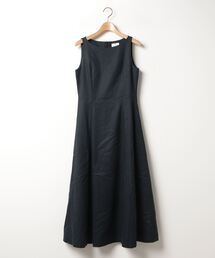 LA7295 ランバンコレクション コットン ノースリーブワンピース ブルー L LA7295 ランバンコレクション コットン ノースリーブワンピース