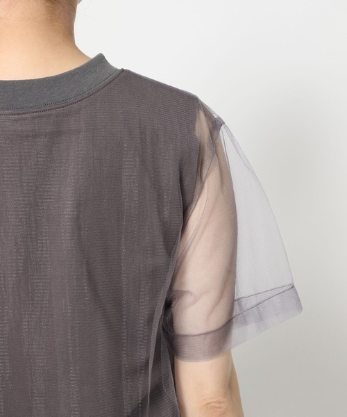mysty woman（ミスティウーマン）の「チュールレイヤードT 575219（Tシャツ/カットソー・レディース・ブラック/オフホワイト/チャコールグレー・FREE）」の13枚目の写真