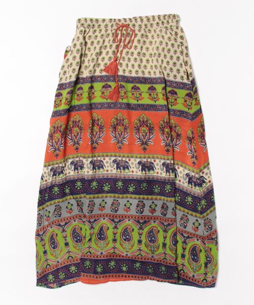 チャイハネ(チャイハネ)の「【チャイハネ】エスニックプリント ナリアロングスカート(スカート・レディース・ベージュ/カーキ/ピンク・FREE)」の2枚目の写真