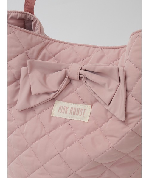 PINK HOUSE(ピンクハウス)の「リボンモチーフ付きキルティングバッグ(トートバッグ・レディース・ベージュ/ピンク/ブルーグレー/ブラック・フリー)」の9枚目の写真