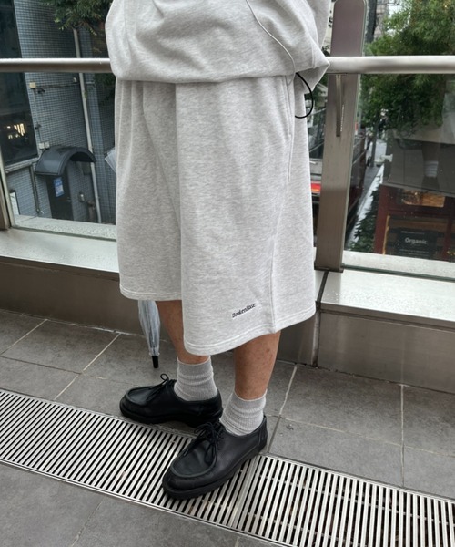 BROKEN BASE(ブロークンベース)の「ステッチロゴスウェットshorts setup(その他パンツ・メンズ・オフホワイト/ブラック系/ネイビー・MEDIUM/LARGE)」の1枚目の写真