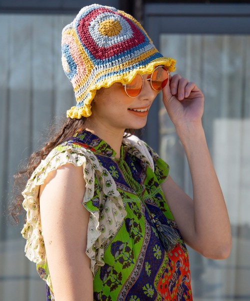 チャイハネ(チャイハネ)の「【チャイハネ】スクロクロッシェハット(ハット・レディース・イエロー・FREE)」の5枚目の写真