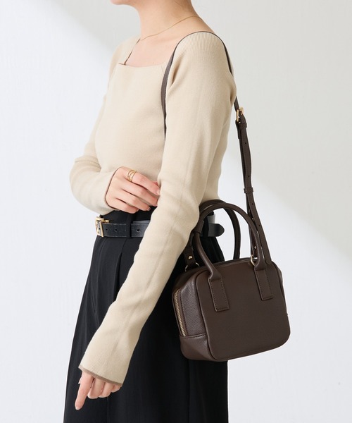 PAPILLONNER(パピヨネ)の「【OT】キューブバッグ(ショルダーバッグ・レディース・ダークブラウン/グリーン・FREE)」の10枚目の写真