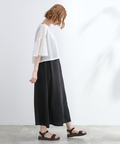 grove(グローブ)の「着回し◎夏に嬉しいSET メッシュブラウス×フレアワンピース(ワンピース・レディース・ホワイト系7/ブラック系4・02/05/04/03/01)」の5枚目の写真