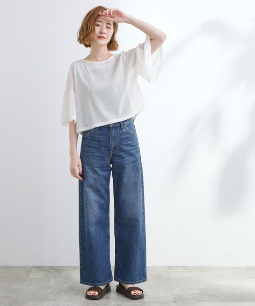grove(グローブ)の「着回し◎夏に嬉しいSET メッシュブラウス×フレアワンピース(ワンピース・レディース・ホワイト系7/ブラック系4・02/05/04/03/01)」の7枚目の写真