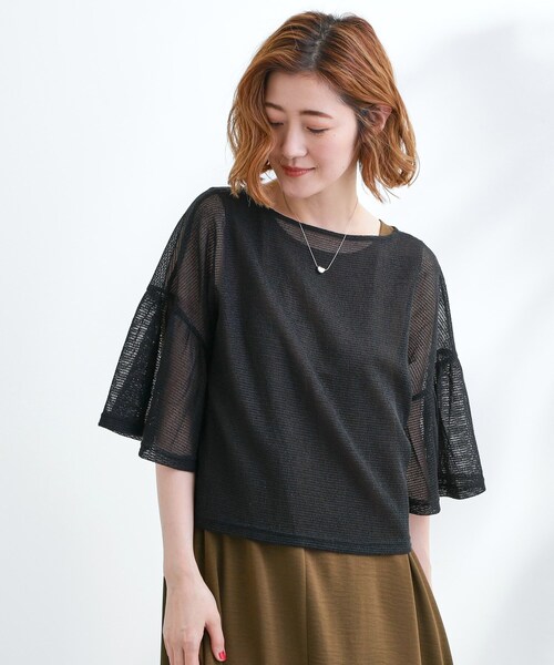grove(グローブ)の「着回し◎夏に嬉しいSET メッシュブラウス×フレアワンピース(ワンピース・レディース・ホワイト系7/ブラック系4・02/05/04/03/01)」の10枚目の写真