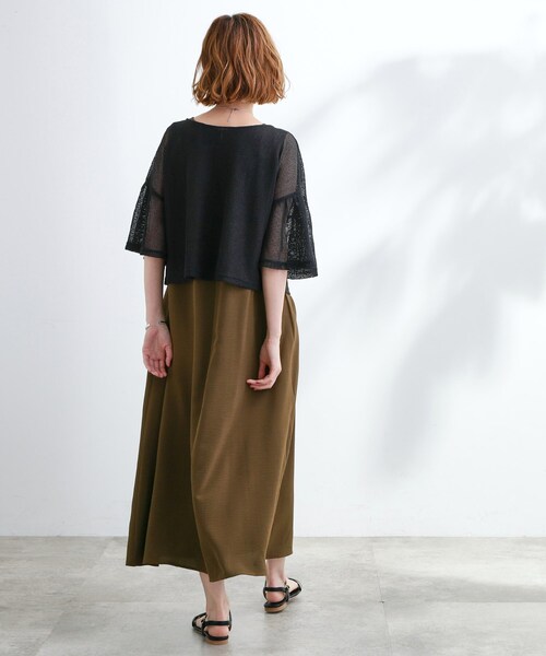 grove(グローブ)の「着回し◎夏に嬉しいSET メッシュブラウス×フレアワンピース(ワンピース・レディース・ホワイト系7/ブラック系4・02/05/04/03/01)」の12枚目の写真
