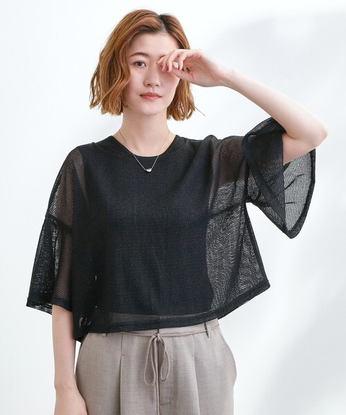 grove(グローブ)の「着回し◎夏に嬉しいSET メッシュブラウス×フレアワンピース(ワンピース・レディース・ホワイト系7/ブラック系4・02/05/04/03/01)」の13枚目の写真