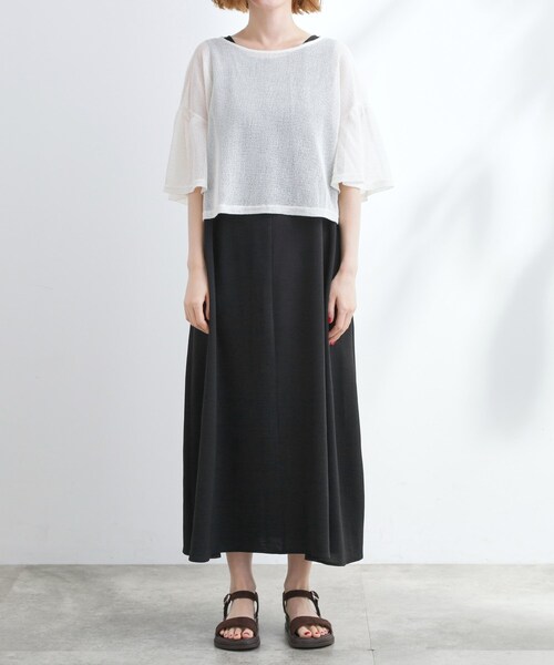 grove(グローブ)の「着回し◎夏に嬉しいSET メッシュブラウス×フレアワンピース(ワンピース・レディース・ホワイト系7/ブラック系4・02/05/04/03/01)」の17枚目の写真