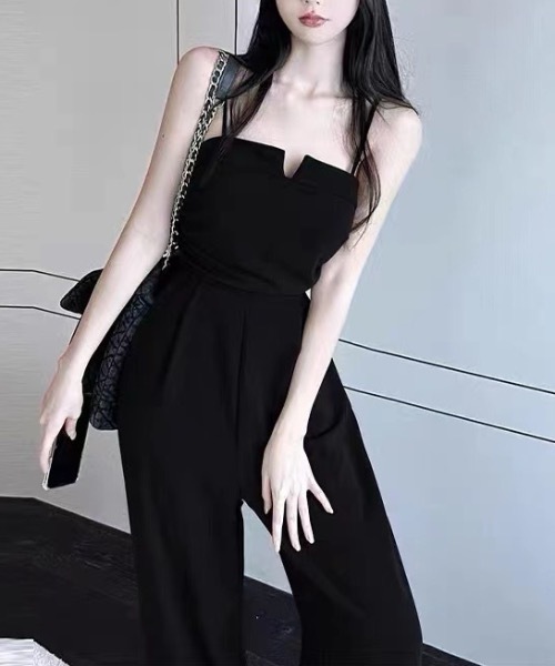 新品未使用✨ラウンジドレス キャミオールインワン サロペット M 黒 手洗い可 キャミオールインワン | LOUNGEDRESS(ラウンジドレス)レディース