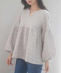 anuans オリジナルツイードバルーンスリーブブラウス オリジナルツイードバルーンスリーブブラウス（シャツ/ブラウス