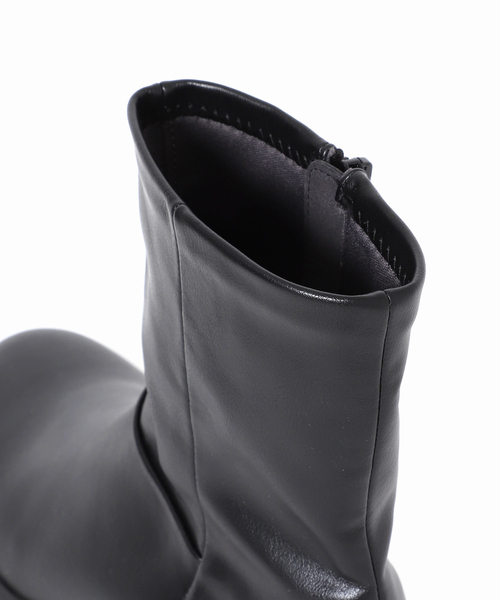 WEB+高輪店限定/追加2》6cmボリュームソールフィットショートブーツ