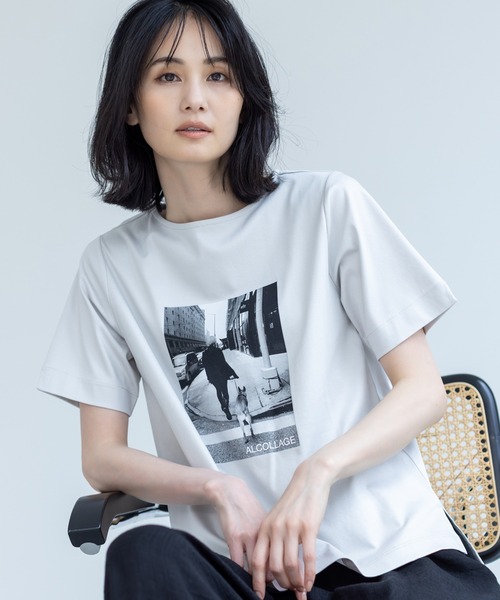Tシャツ入りフレーム セール】2025夏【接触冷感・UVカット】ALCOLLAGEボートネック