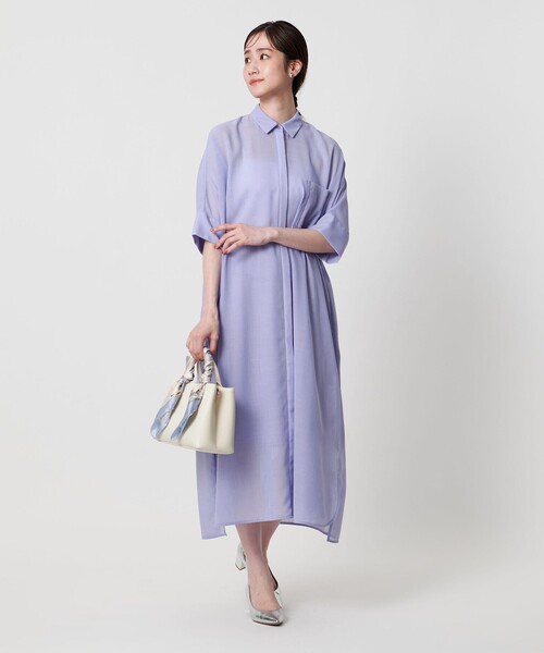 ユナイテッドアローズ　シャツワンピース Spiree asami ロングシャツワンピース - 防シワ ウォッシャブル