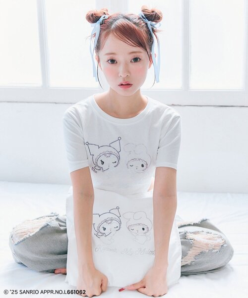 sanrio（サンリオ）の「メロクロキラキラトートバッグ（トートバッグ・レディース・オフホワイト/ラベンダー/ピンク・FREE）」の7枚目の写真