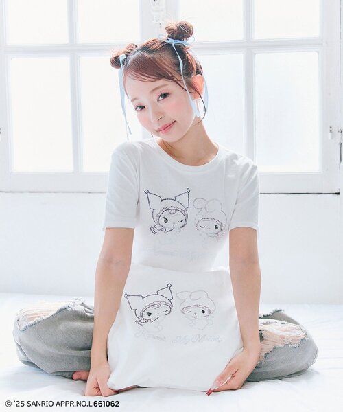 sanrio（サンリオ）の「メロクロキラキラトートバッグ（トートバッグ・レディース・オフホワイト/ラベンダー/ピンク・FREE）」の8枚目の写真