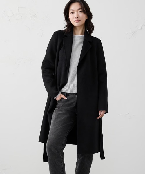 (専用）BANANA REPUBLIC ブラック　カシミア、ウールコート 専用）BANANA REPUBLIC ブラック カシミア、ウールコート BANANA
