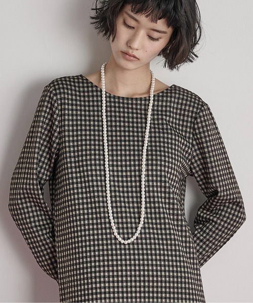 THE YOn（ザヨン）の「フィンガーホールチェックワンピース（ワンピース・レディース・ブラウン/ブラック・FREE）」の11枚目の写真