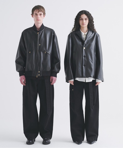 CULLNI（クルニ）の「Faux Leather Tailored Short Coat（ブルゾン・メンズ・ブラック・1/2/0）」の2枚目の写真