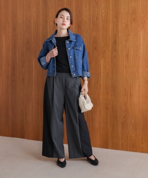 Bou Jeloud(ブージュルード)の「ショート丈デニムジャケット(デニムジャケット・レディース・ブラック/ライトブルー/ブルー・FREE)」の8枚目の写真