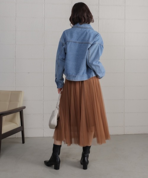 Bou Jeloud(ブージュルード)の「ショート丈デニムジャケット(デニムジャケット・レディース・ブラック/ライトブルー/ブルー・FREE)」の21枚目の写真