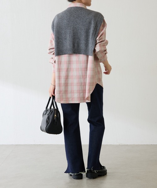 PAPILLONNER（パピヨネ）の「アレンジニットストール（ストール/ショール・レディース・ブルー/グレー・FREE）」の11枚目の写真